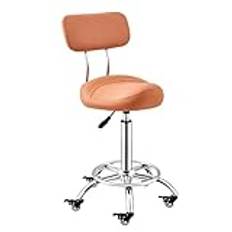 Sadelpall Justerbar Sadelstol Med Rygg Ergonomisk Sadelpall Svängbar Rullande Hydrauliskt Justerbar Lämplig For Inomhus Och Utomhus (Color : Orange)