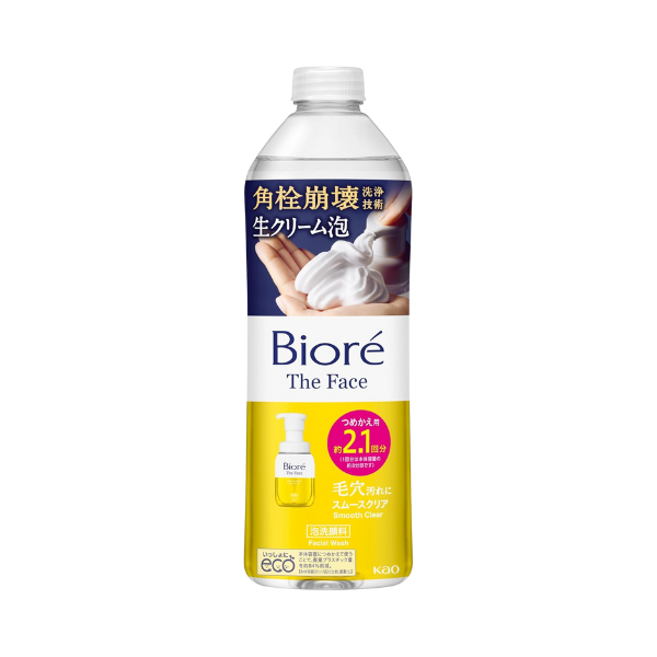 Kao - Biore The Face Foam Cleanser Smooth Clear Refill - 340ml - No Color