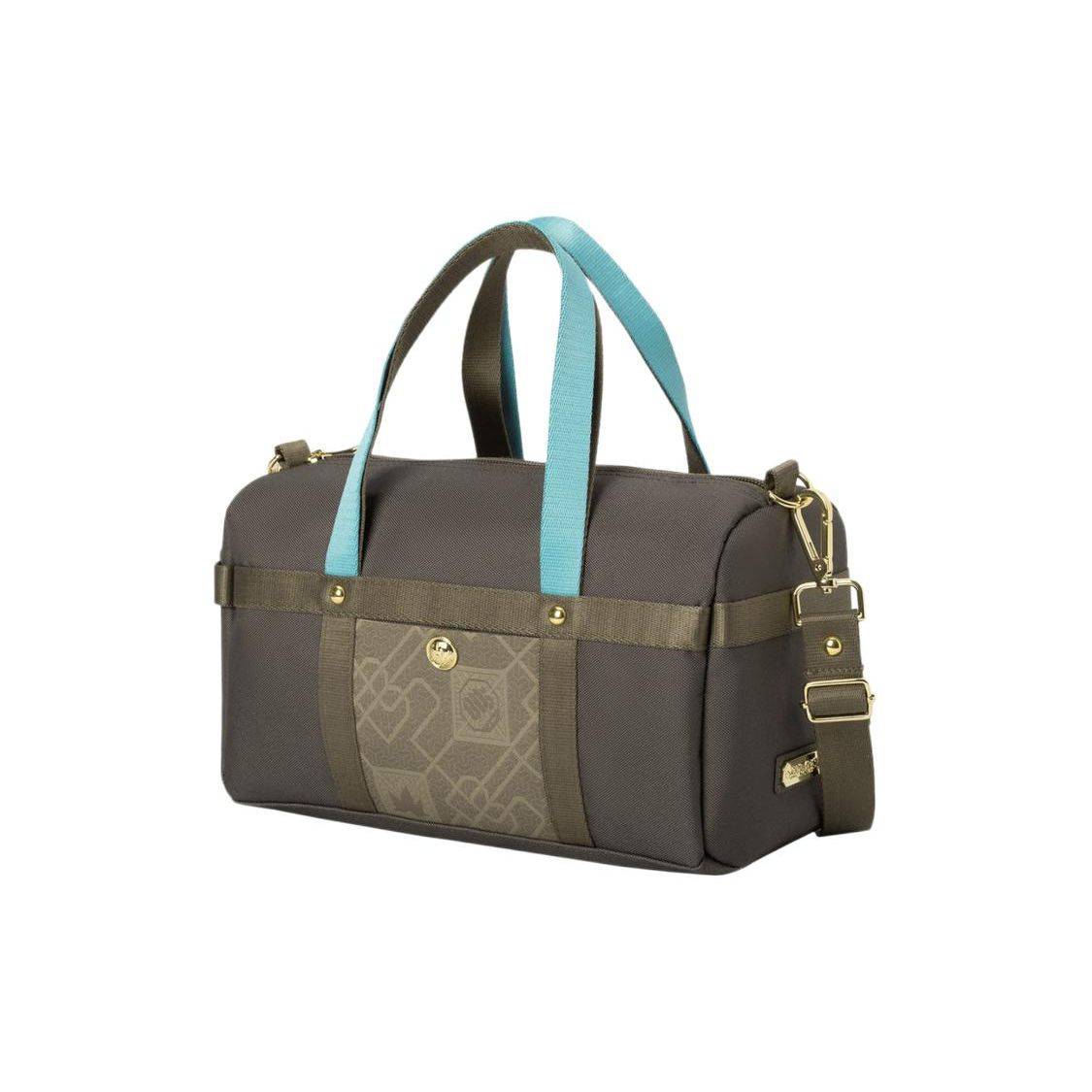 Li Ning Jiang Zuo Feng Liu Series Fashion Sports Zipper Canvas Tote Shoulder Crossbody Bag Unisex bags Brown ABLR176-1 Brown