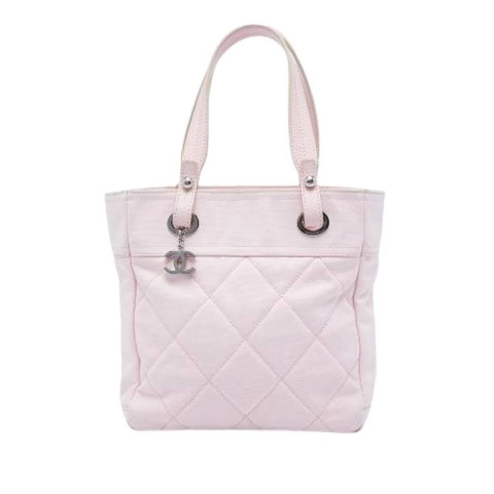 Chanel Vintage Pre-owned Quilted Canvas Tote - Vintage - Dame - Lyserød - ONE SIZE - Læder