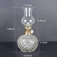 Sfärisk klassisk oljelampa med klarglas lampskärm justerbar strömbrytare fotogenlampa oljelykta 7.08in höjd