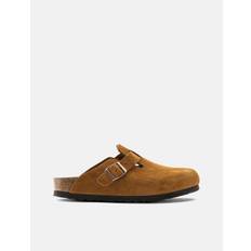 Womens Birkenstock Boston Suede Leather (Narrow, Soft Footbed) - Mink - Brown / UK 7 : EU 40