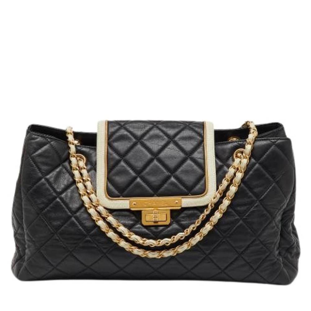 Chanel Vintage Pre-owned Vintage Læder Skuldertaske - Vintage - Dame - Sort - ONE SIZE - Uld