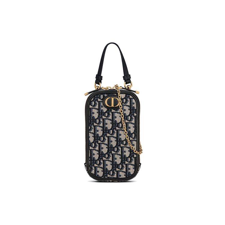 Dior Oblique 30 Montaigne Embroidered Classic Monogram Print Leather Shoulder Crossbody Phone Bag Women bags Blue S2114UTZQ_M928 Basic Set (Bag+Dust Bag)