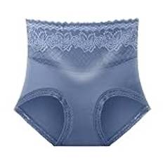 UkLove bomullstrosor för kvinnor, lacyfit, silkeslen komfort, hög midja, mjuka, bekväma, stretchiga, lätta, hippieunderkläder, byxor för kvinnor, full trosa, blå, XL, blå, XL