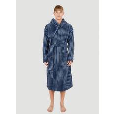 Tekla Striped Hooded Bathrobe -  Grooming Blue S