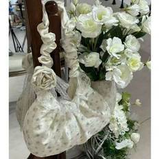 Back To School Fresh Lace Flower Decor Tote Bag, Canvas Shoulder Bag With Large Capacity, Suitable For College Students - Green