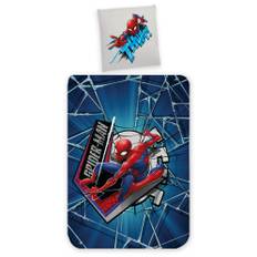 Spiderman sengetøj 100x140 cm - Junior sengesæt med Spiderman - Vendbart motiv - 100% bomulds sengelinned