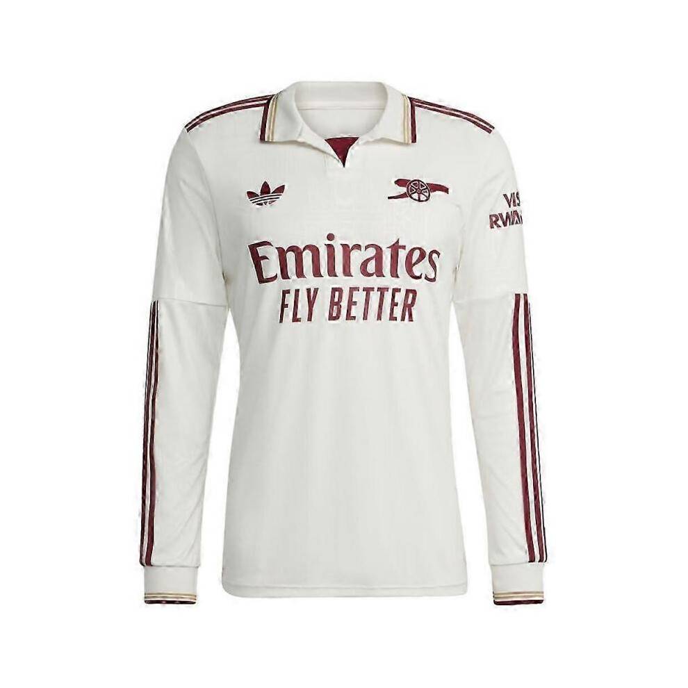 (XL 44-46 inch Chest, White) 2025-2026 Arsenal Long Sleeve Third Shirt