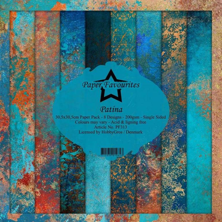 Scrapbookingpapper - 30x30cm - Patina