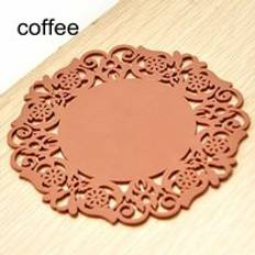 5 st blomma form pvc koppmattor porslin tallrik k&#xF6;kstillbeh&#xF6;r coaster pad v&#xE4;rmeisolering matlagningsverktyg - Kaffe