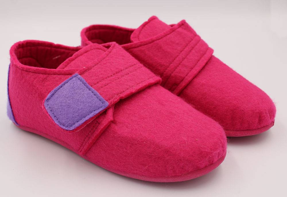 Ølholm Filt Hjemmesko m. Velcro Pink 35