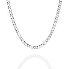 QUADRI - Halsband för dam och herr silver 925 - kubansk diamantkedja bredd 3,5 mm guldpläterad 1 mikron 18K eller silver - längd 41 | 45 | 51 | 56 cm + 5 cm förlängning - certifierad tillverkad i