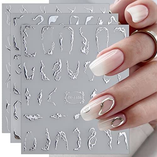 jmeowio JMEOWIO Marble Line Nagelklistermärken 9 Ark Nagelkonst Klistermärken Dekaler Självhäftande Nail Art Sticker Nagel Dekoration Naglar Tillbehör