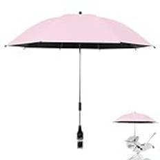 Kids Stroller Parasol, Foldable Wheelchair Parasol, Portable Clamp-On Pushchair Sunshade, Adjustable UV Protection, Compact Travel-Friendly, Standard Fit, Ideal for Outdoor Adventures
