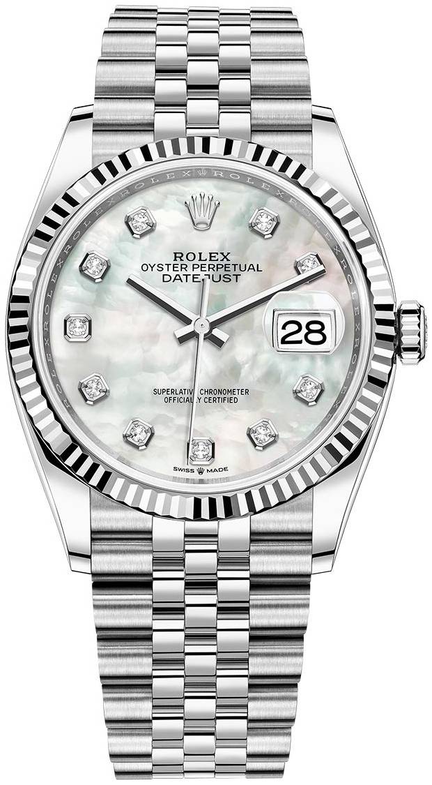 Rolex Dameur 126234-0019 Datejust 36 Hvid/Stål Ø36 mm