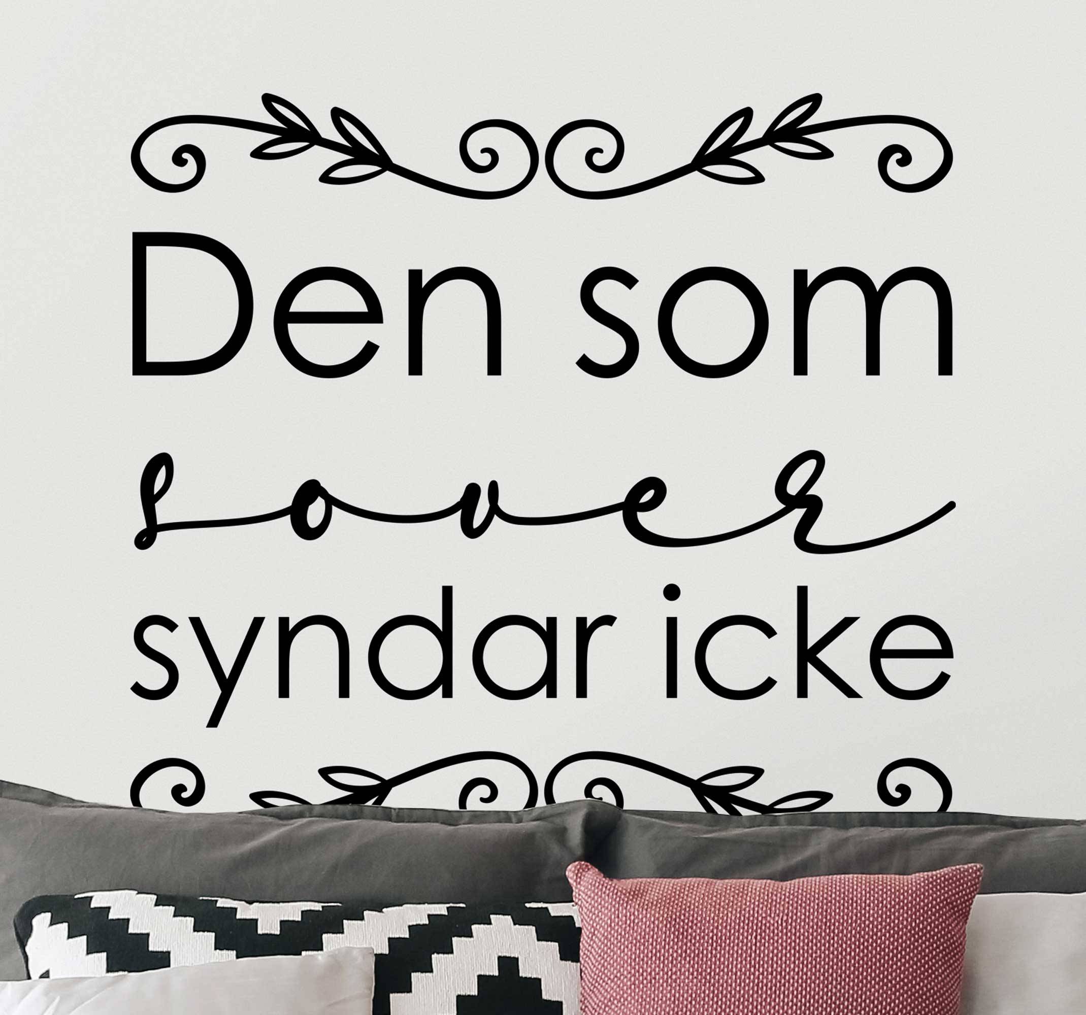 Svenska proverb sova hem vägg klistermärke