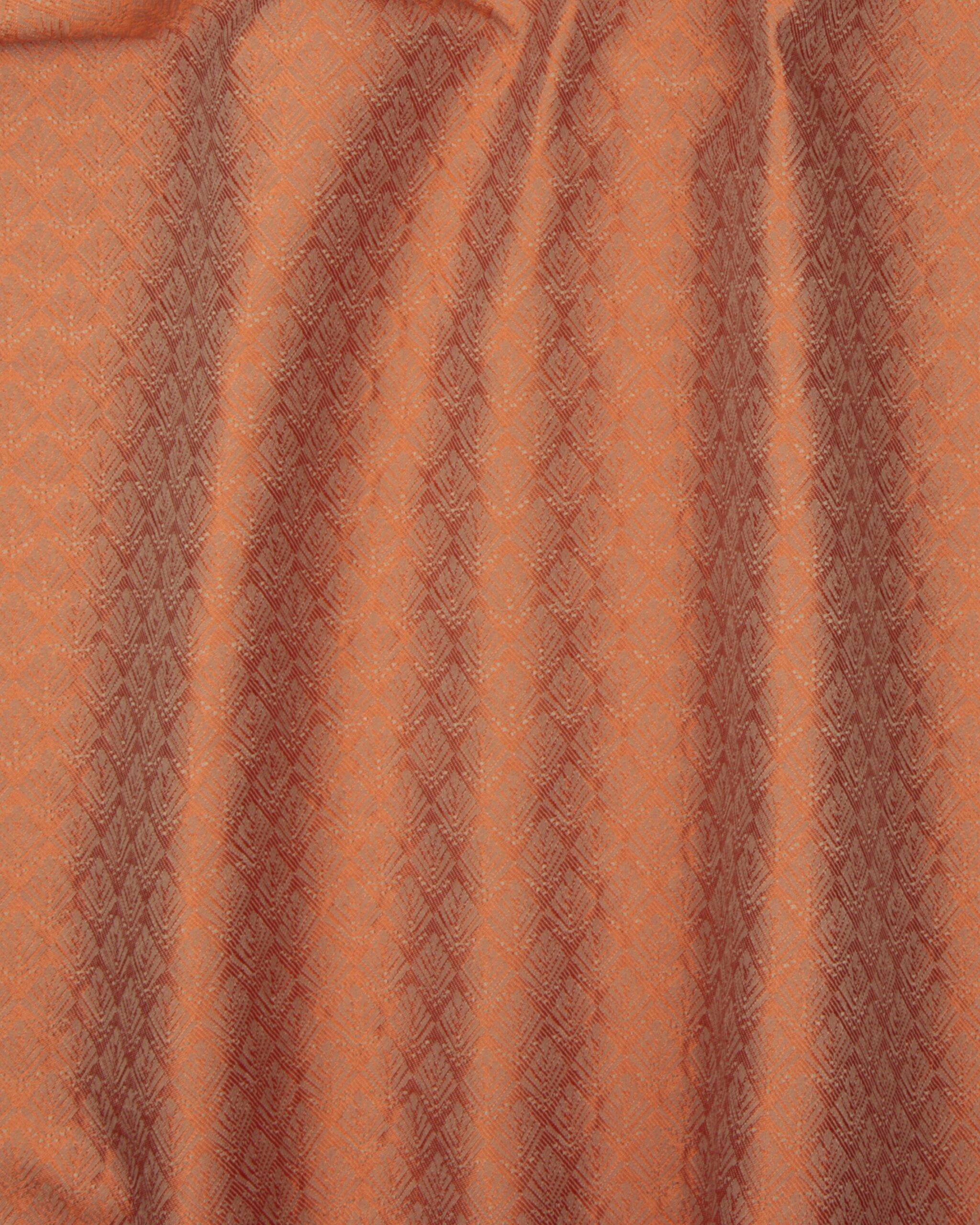 Grå/brændt orange mønster - 100% Polyester
