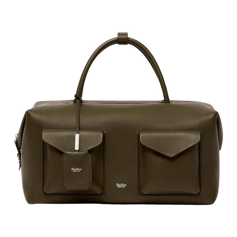 Max Mara Stor taske med lommer - Tasker - Dame - Grøn - ONE SIZE - Uld