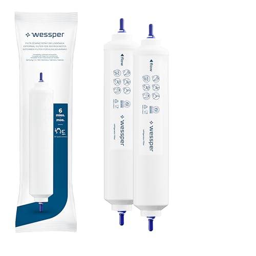Wessper Vattenfilter för kylskåp ersättning för Samsung Side By Side, LG, AEG, HAIER, Whirlpool, DA29-10105J, HAFEX/EXP, DA99-02131B, WSF-100, EF9603, USC-100 (2)