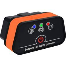 Vgate iCar2 BLE 4.0 OBD2 Bluetooth Adapter ELM327 Scanner Kfz-Diagnosewerkzeuge Motorsystem-Diagnosewerkzeuge für Android/iOS (Schwarz/Orange)