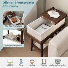 Sammenklappeligt sofabord med 180° foldbar plade 60 x 30 x 60 cm mørkebrun