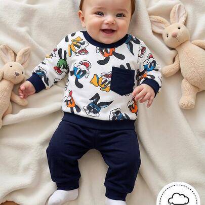 Nyfödd baby set höst vinter - Kungsblått (6-9M,9-12M,0-1M,1-3M,3-6M)