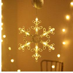 Star String Lights LED Christmas Curtain Lights Indoor Bedroom Home Party Decoration Snowman Christmas Tree Holiday Lights - Snowflake
