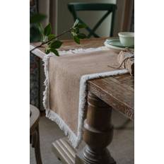 Bordslöpare - Verona (beige/vit) (Storlek: 30 x 180 cm)
