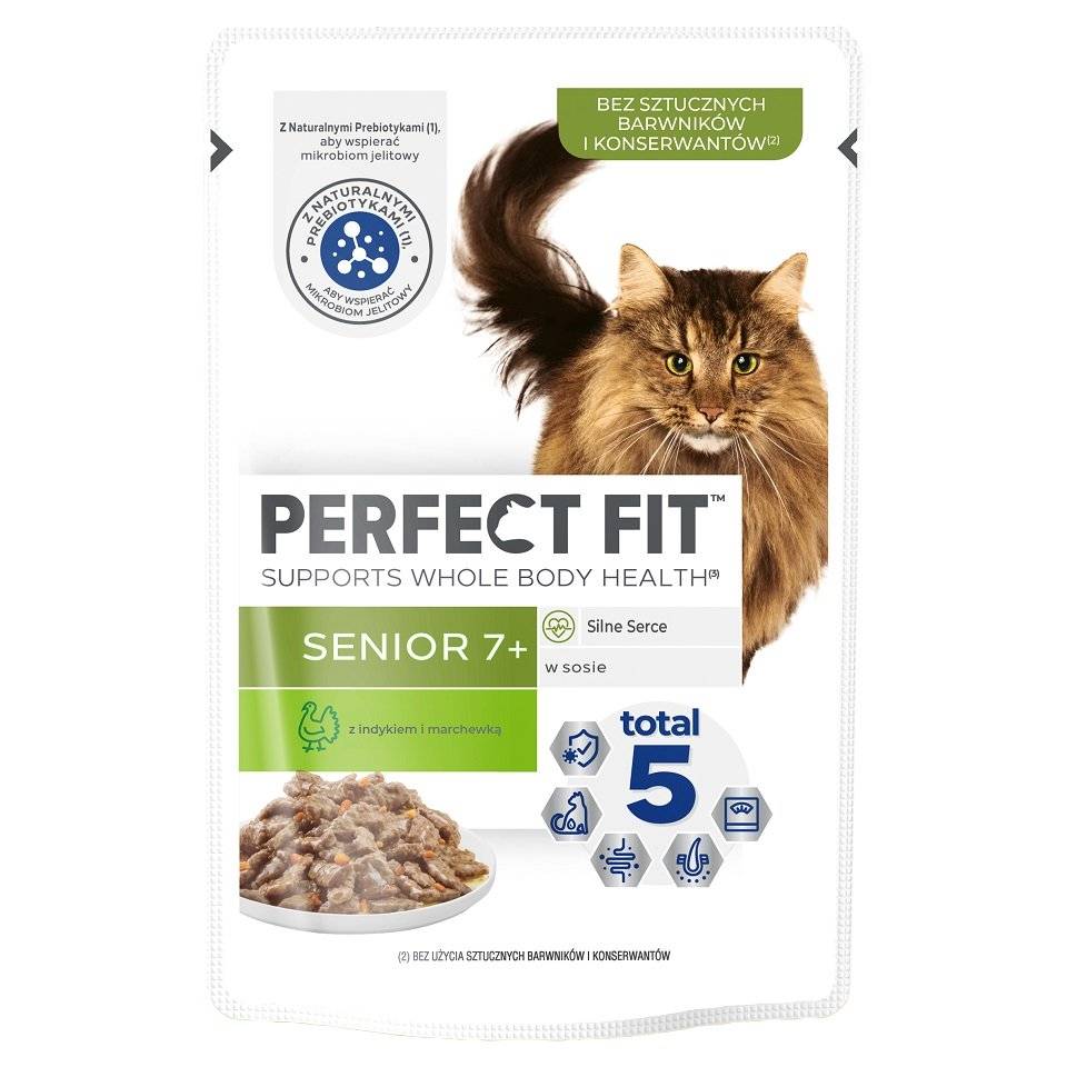 PERFECT FIT Senior 7+ påse 85 g med kalkon och morot i sås för äldre katter