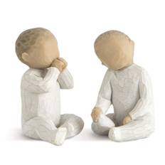 Willow Tree Statue Two Together Childbirth Twins Celebration Pregnancy Angel Doll Figurine Sculpture Natural [Two Together] vit