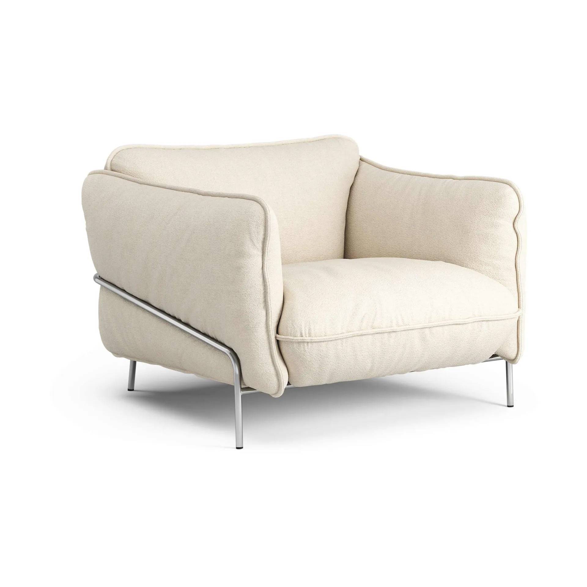 Swedese Continental fåtölj Sealife Light beige/white-kromat stål
