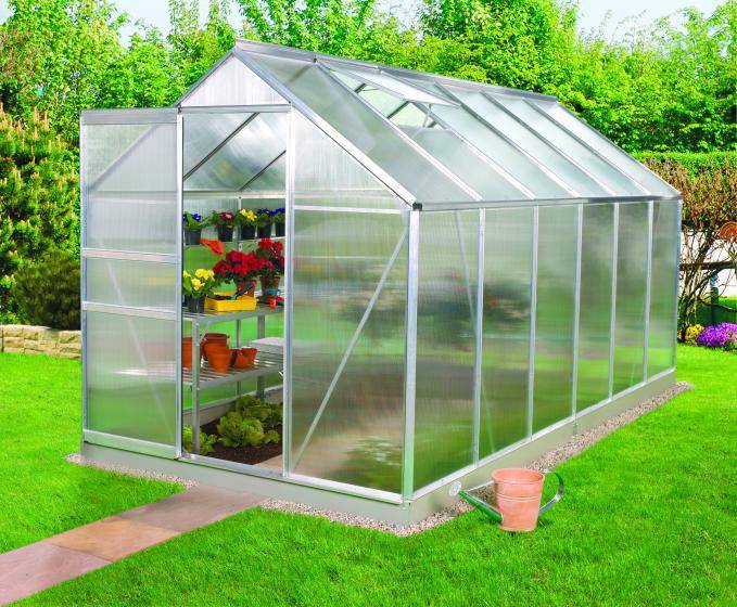 Venus - Växthus Vitavia 5,0 - 7,5 m² 6,2 m² Svart 3 mm Glas