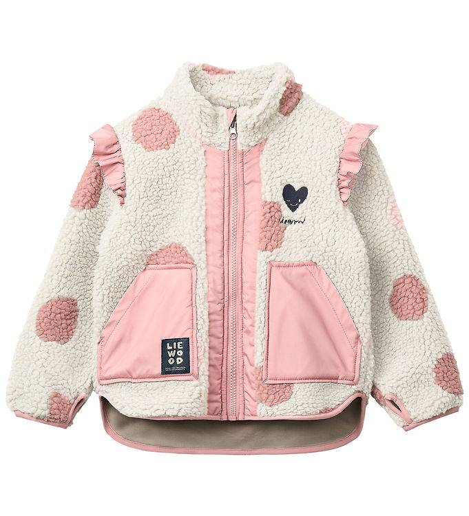 Liewood Fleecejacka - Teddy - Noam - Spot Dot Sandy/Rose Blush M - Liewood - 1½ år (86) - Fleecejacka