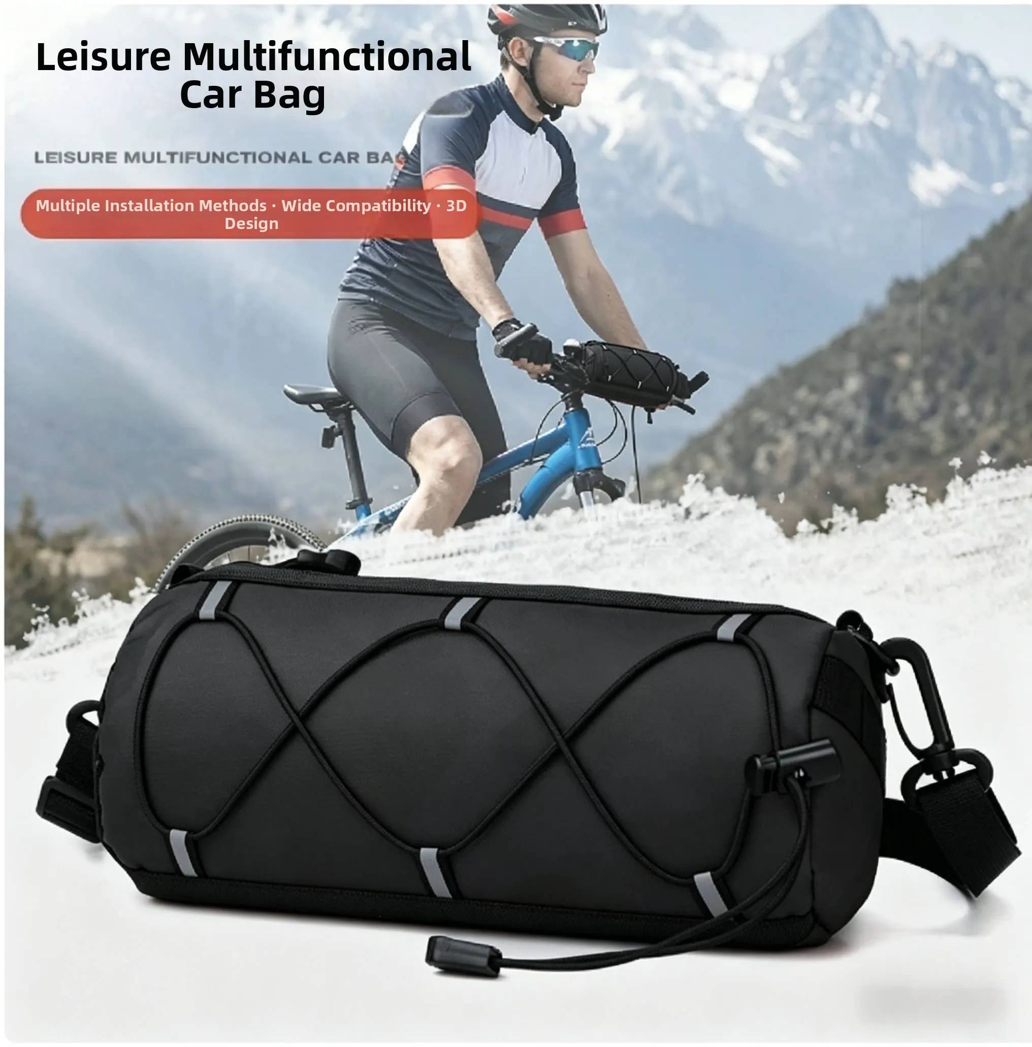 Waterproof Bicycle Handlebar Bag Multifunctional MTB Road Bike Front Tube Bag Portable Cycling Frame Pannier Outdoor Shoulder Ba