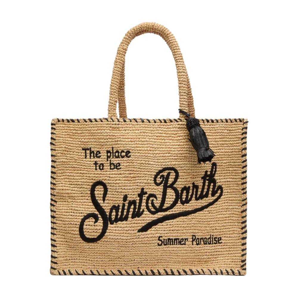 Saint Barth Raffia Vanity Border Taske - Tasker - Dame - Beige - ONE SIZE -