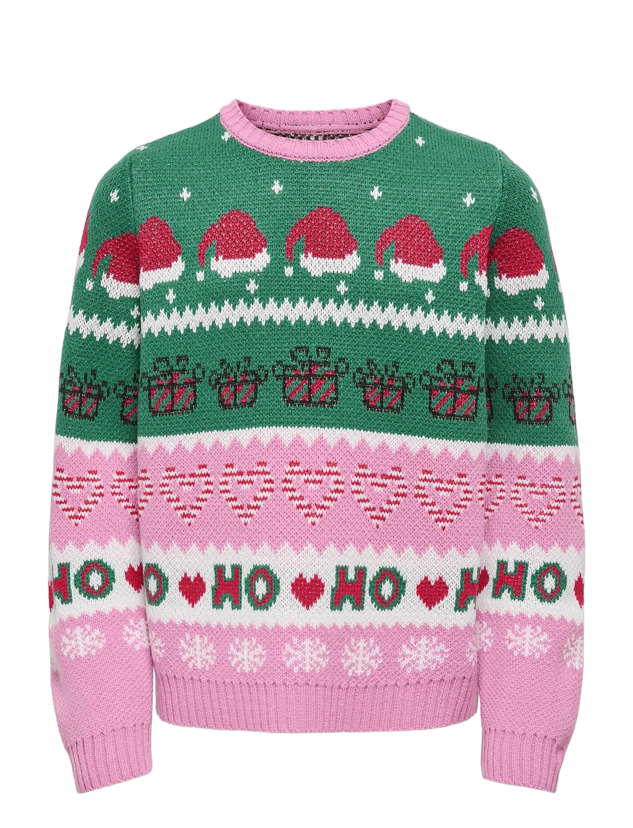 Kids Only Koghoho Xmas Ls Pullover Knt - Pink - 110-116