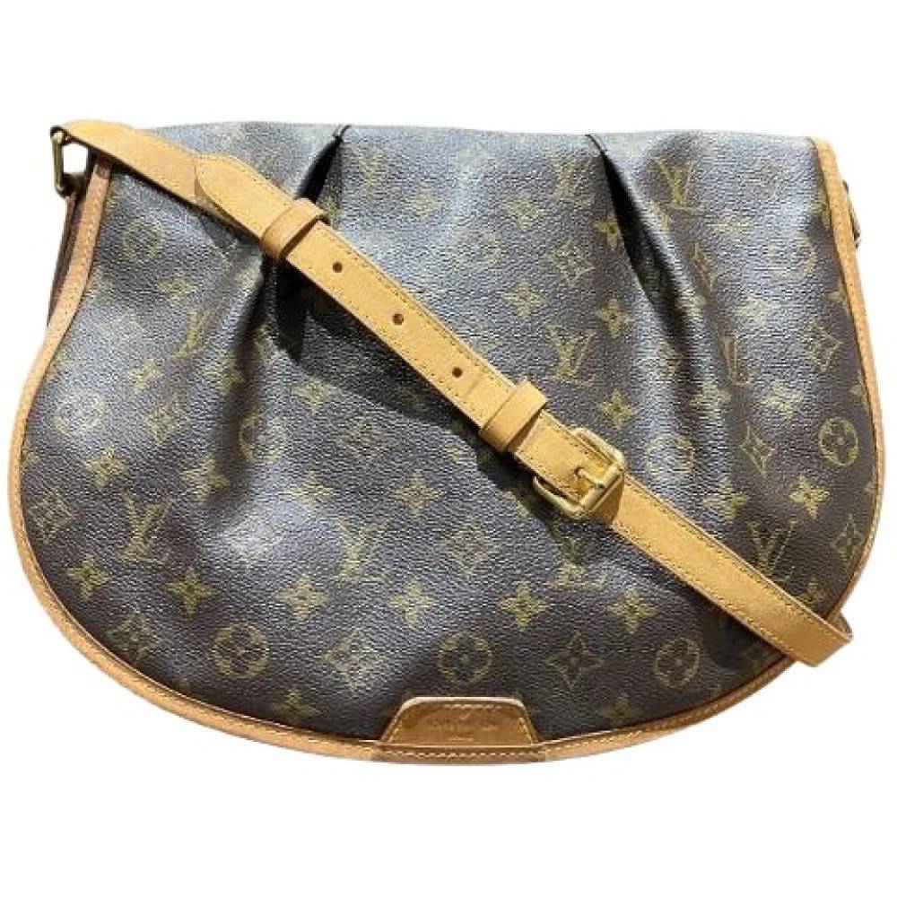 Louis Vuitton Vintage Pre-owned Menilmontant Monogram Skuldertaske - Vintage - Dame - Brun - ONE SIZE - Uld
