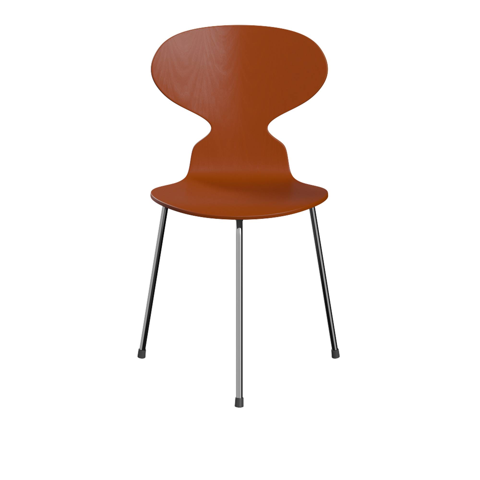 Fritz Hansen - Myran 3100 färgad askfanér stålstativ krom paradise orange - Matstolar - Arne Jacobsen - Orange - Metall/Trä