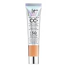 IT Cosmetics Your Skin But Better CC+ Cream med SPF 50+, full täckningsfoundation och anti-åldrande serum för slät hud, skuggrik honung, resestorlek 12 ml.