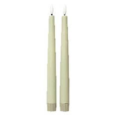 C'EST BON Rustic Finish Led Taper Candle 2-Pack |Grön |H22 cm