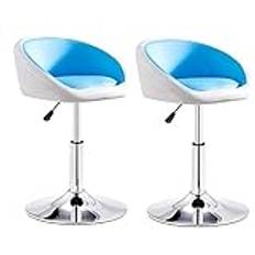 Furniture Pub Stool Set of 2 Adjustable Bar Stools, Swivel Chairs with Back,Round Stable Base/Blue-Backrest a PenKee