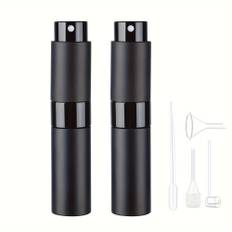 TEMU 6pcs/set 2 Portable Mini Perfume Atomizer With 4 Accessories, 8ml Travel Refillable Fragrance Spray Bottle, Includes Tubes, Funnel, Dropper, Spring Straw, Compact Dispenser For