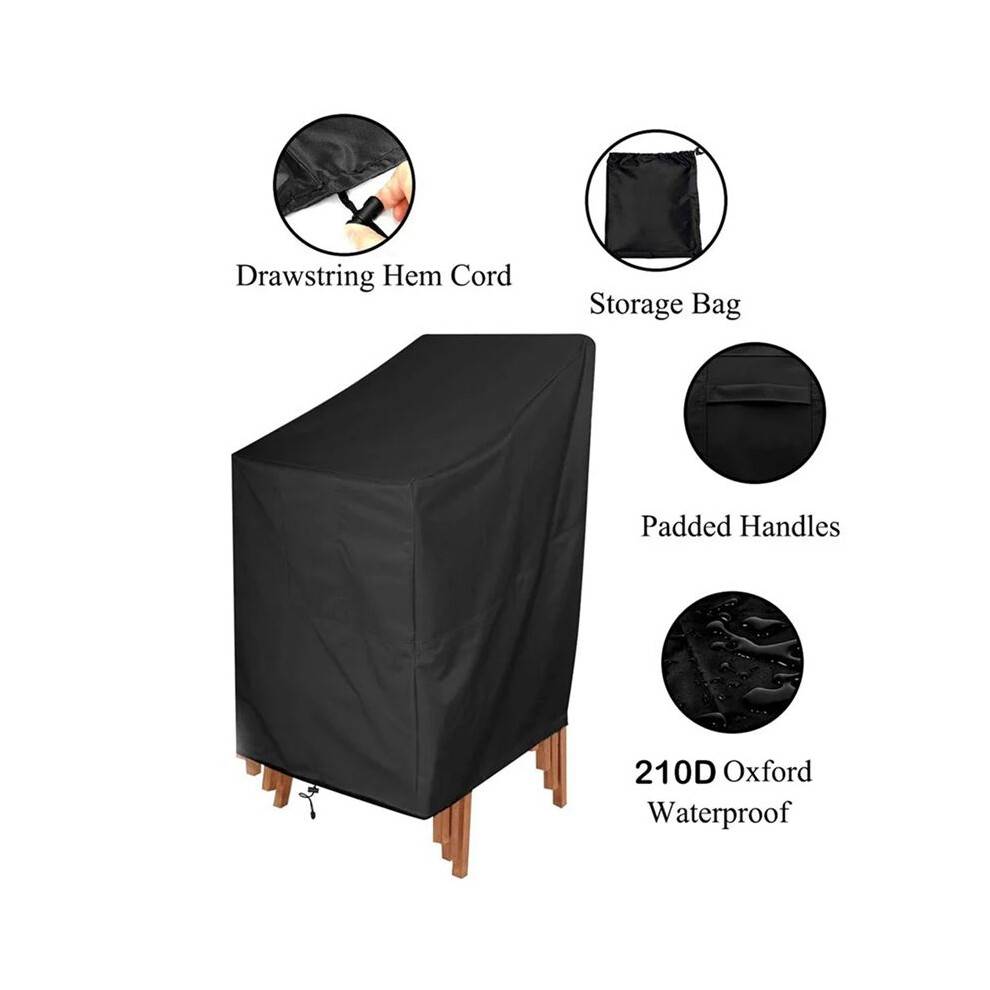 Outdoor Garden Yard Chair Cover Stacking Outdoor Chair Cover Waterproof Rain Snow Dust Wind-Proof Anti-UV Chair Covers