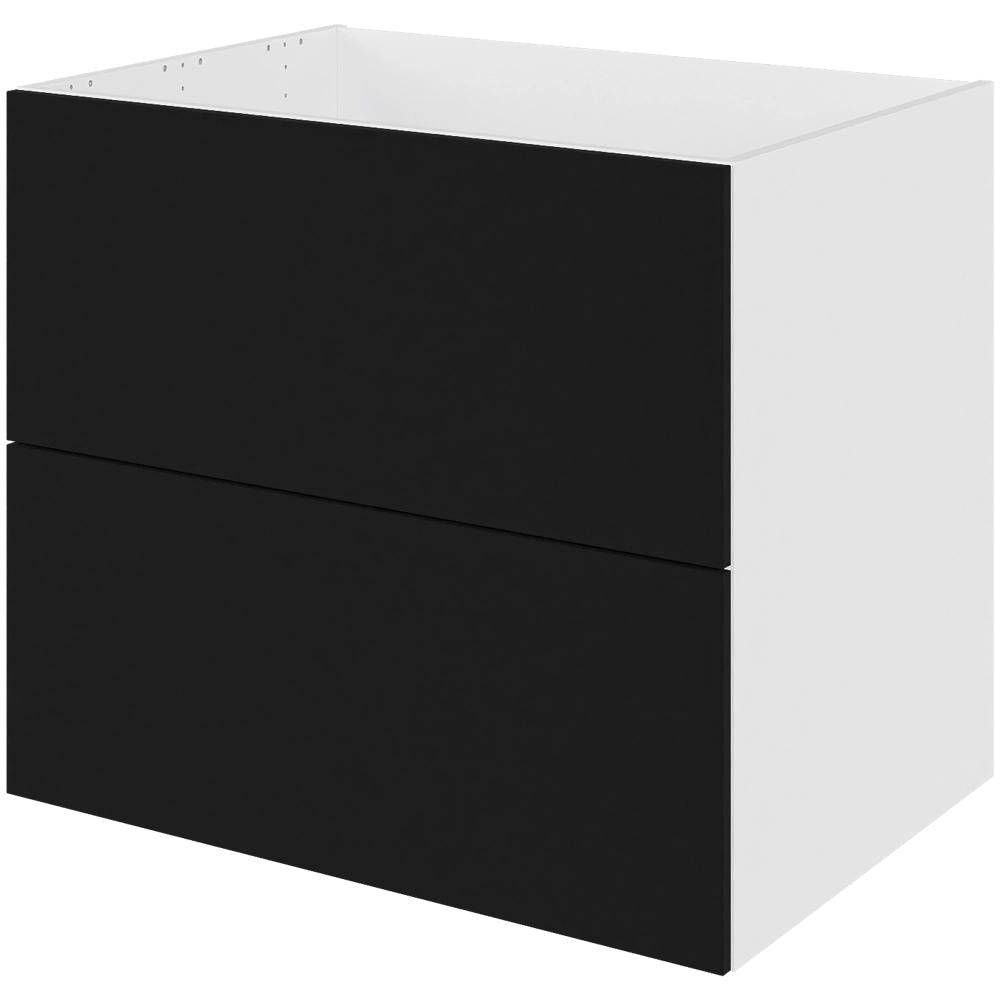 Multi-Living Køkken vaskeskab i Cibo Nero 127 H: 70,4 cm D: 60,0 cm - 2 skuffer fuldudtræk/softluk - Bredde: 80 cm.