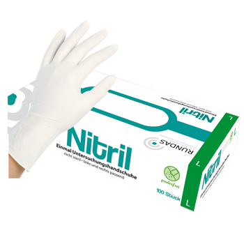 Nitril Engangshandske hvid - 100 stk. Medium