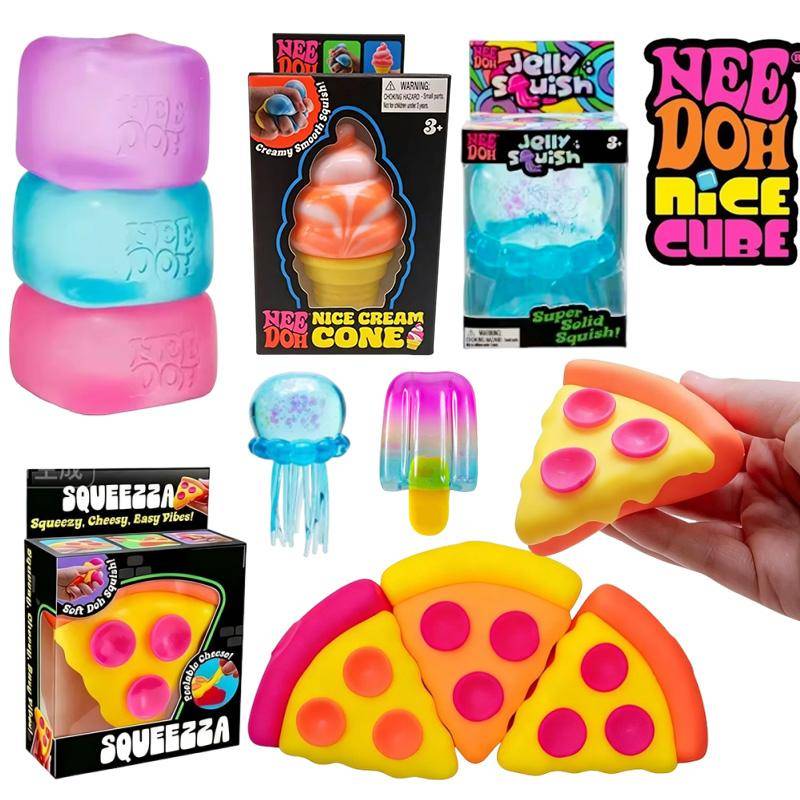 Needoh Squishy Kub Stresslindring Nice-Sicle Klämleksak Sensorisk Emotionell Reglering Problemlösning Glass För Fokus Ny