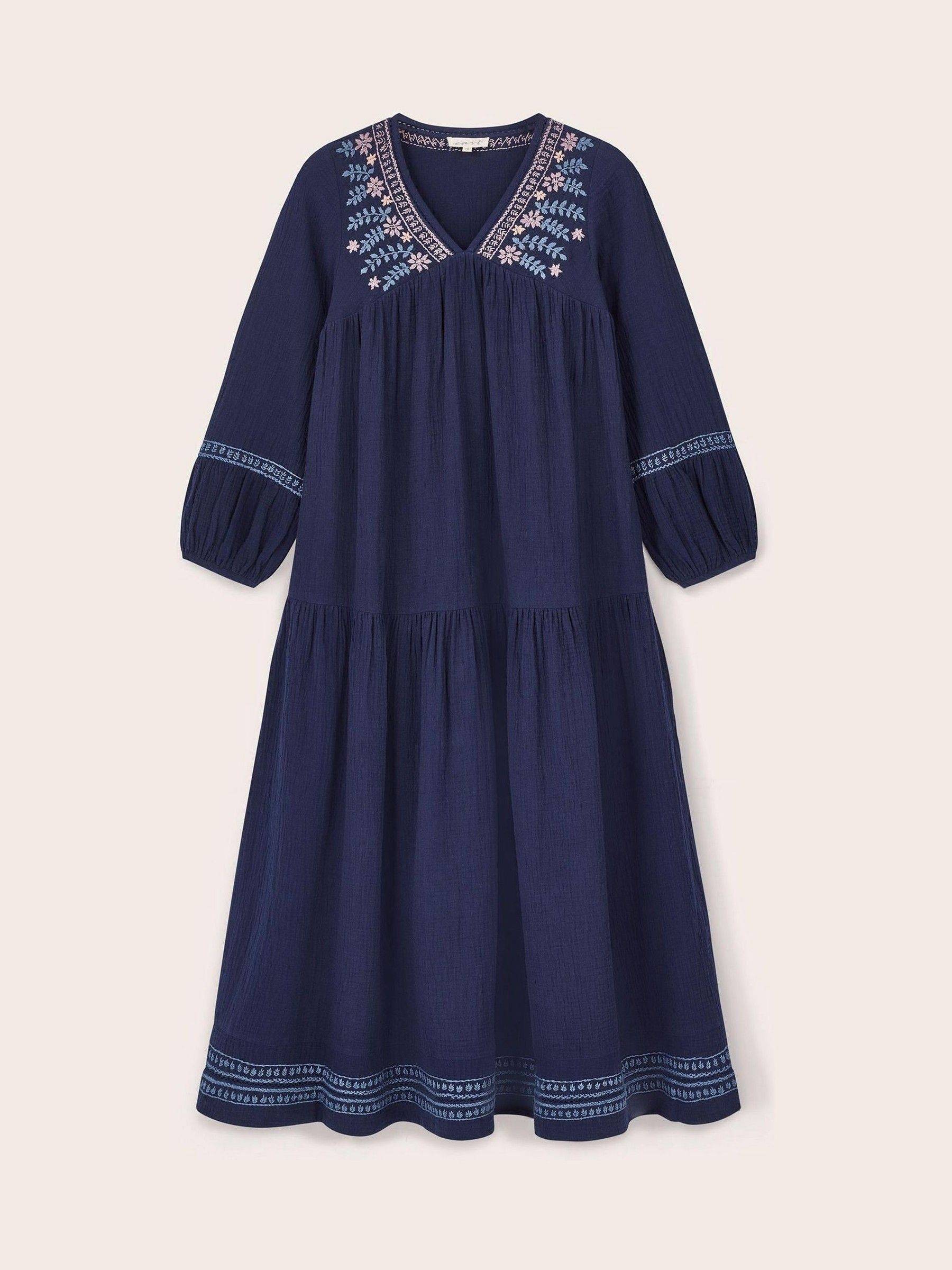 east east Blue Carita Hand-Embroidered Maxi Dress - 42