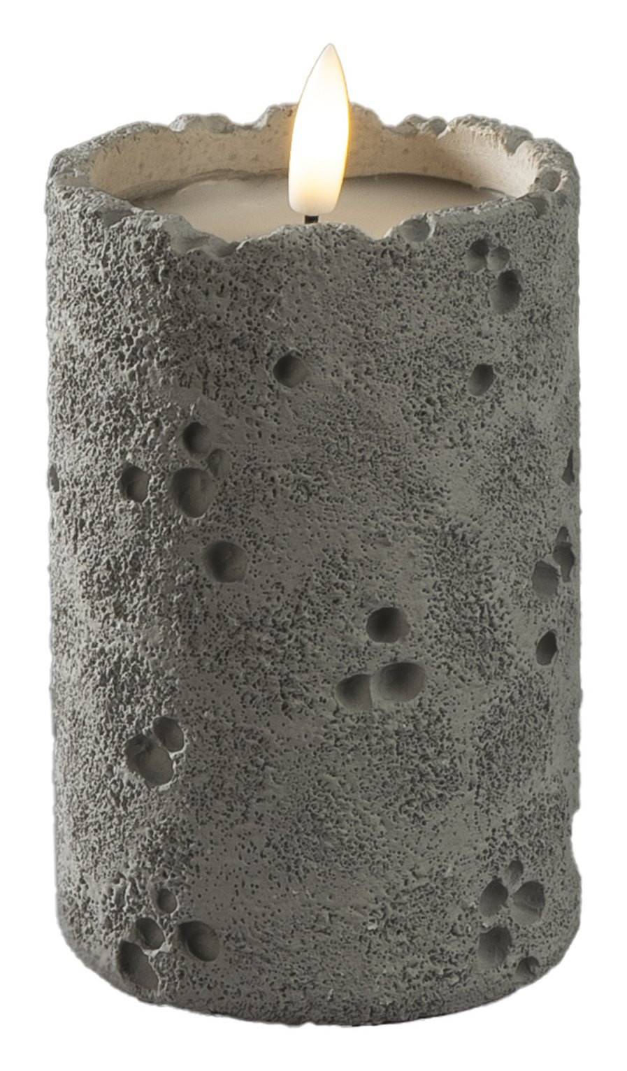 Stenro LED Blockljus 12cm Grå