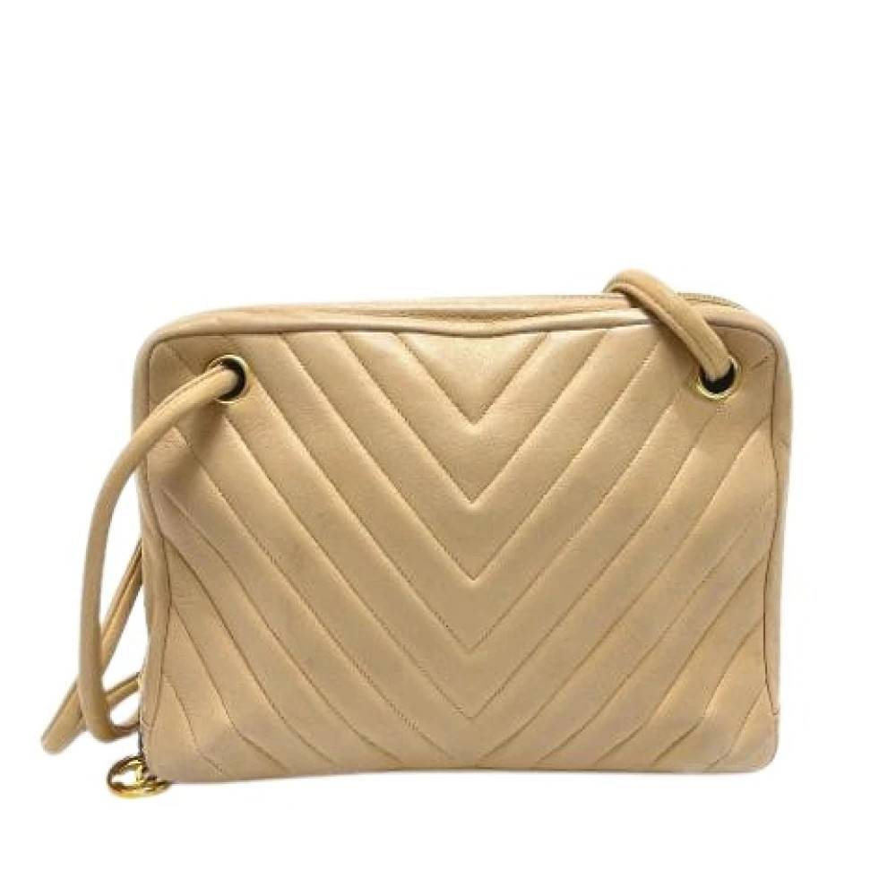 Chanel Vintage Pre-owned Vintage Cross Body Bag - Vintage - Dame - Beige - ONE SIZE - Uld